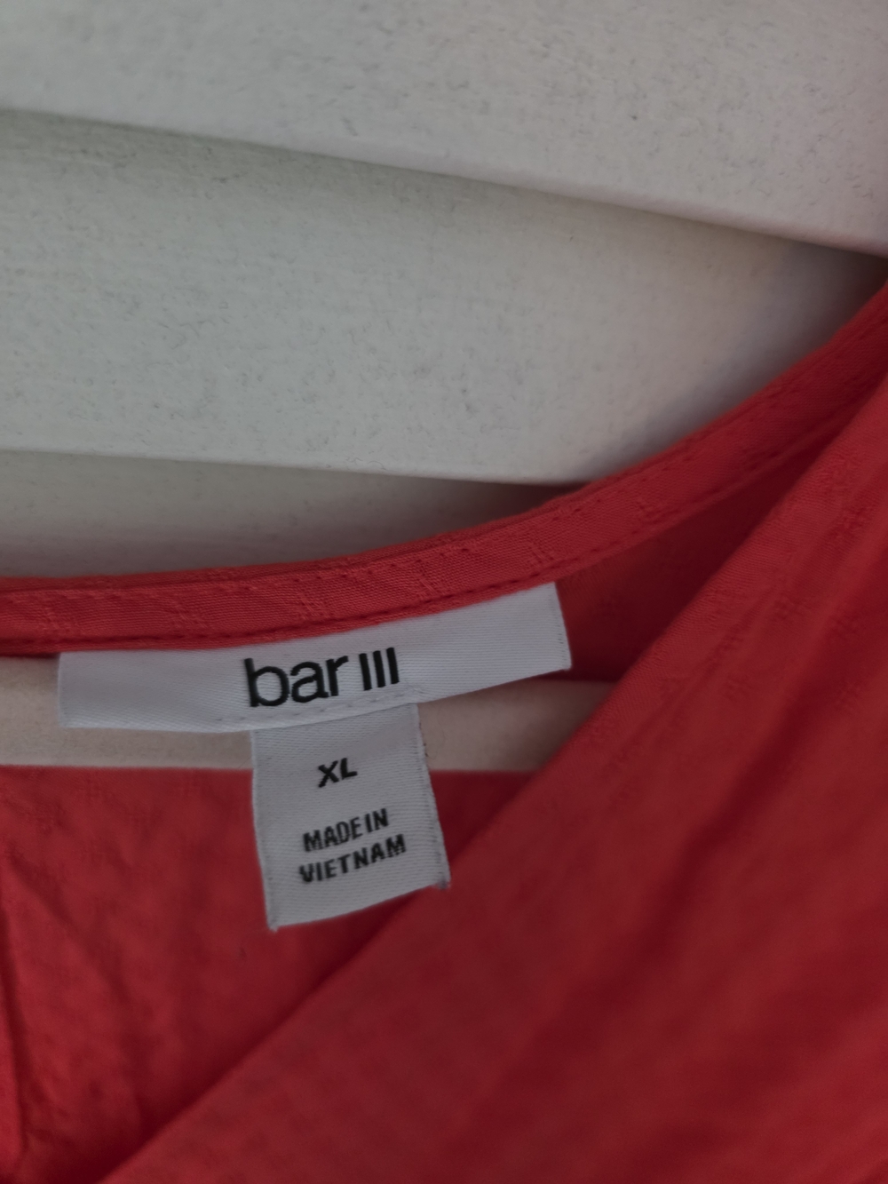 Bar III Coral-Red Maxi Dress with Smocked Waist - Picture 2 of 4